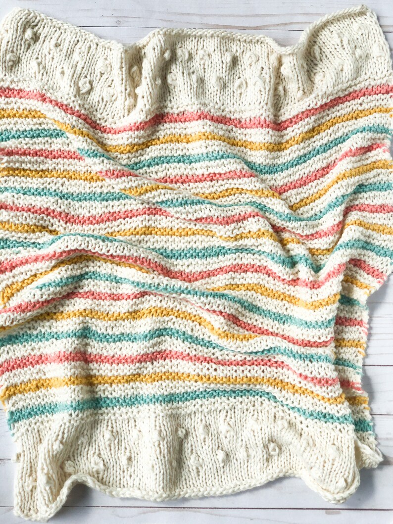 KNITTING PATTERN Summer Throwback Baby Blanket Knitting Etsy
