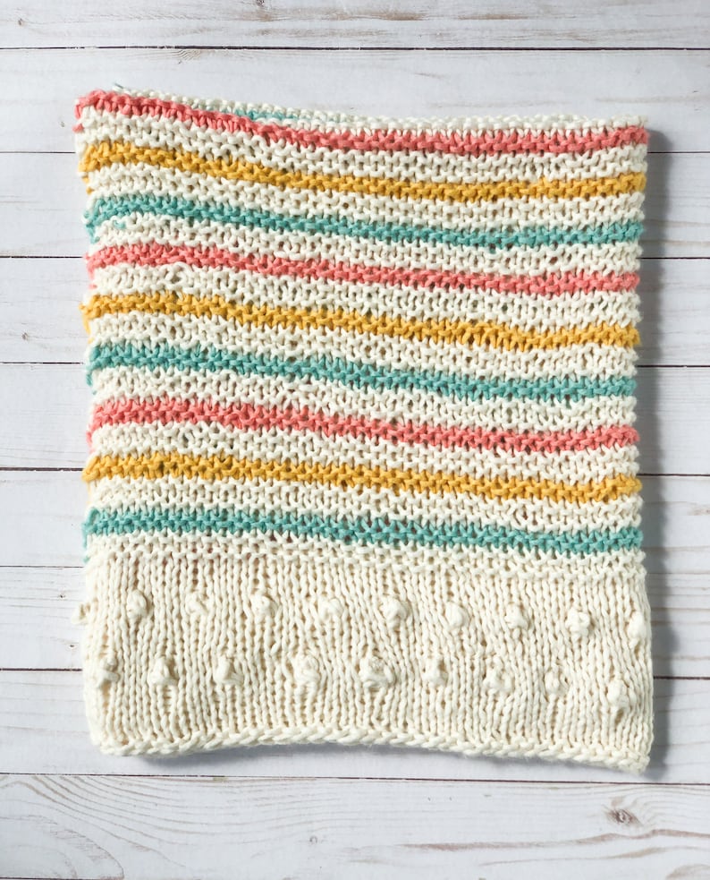 KNITTING PATTERN Summer Throwback Baby Blanket Knitting Etsy