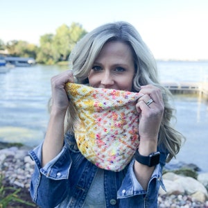 Betty Cowl Stickmönster: Mönstermönster med trådar, nordisk design (PDF-mönster)