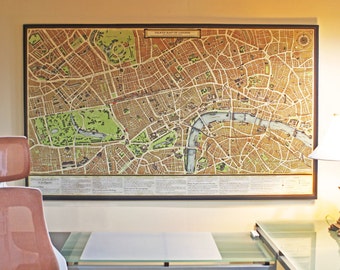Grand Map of London - Large Wall Map - Canvas Print