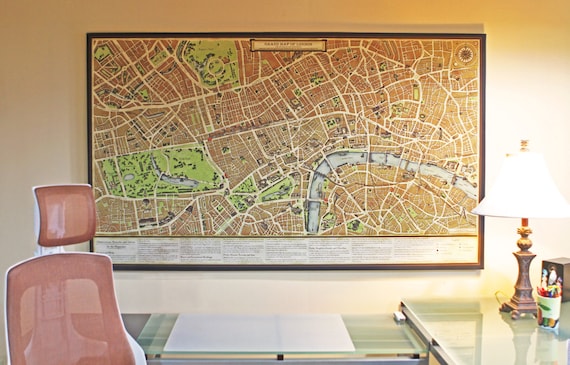 Grand Map of London - Large Wall Map - Canvas Print