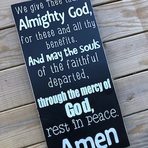 After Prayer Wood Sign, Grace After Meals, Catholic Prayer