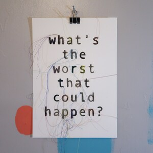 What S The Worst That Could Happen Embroidery A4 Etsy Write about your feelings and thoughts about what's the worst that could happen. etsy