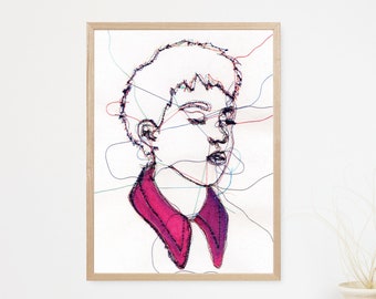 Chloe Embroidered Print // Embroidery // A4 Print // Illustration // Wall Art // Unframed