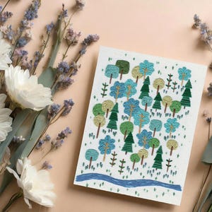 Carte de voeux Woodland Scene // Carte de voeux vierge // Woodland Dream