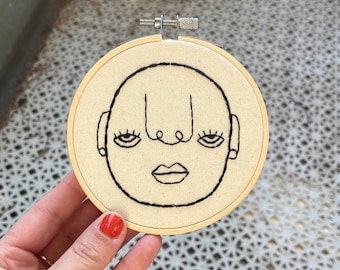 Happy Chap Embroidery Hoop Art // Original Artwork // Hand Embroidery