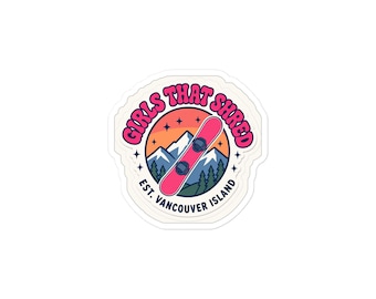Pegatina Girls That Shred Snowboard / Isla de Vancouver EST Troquelada / Cedarswell
