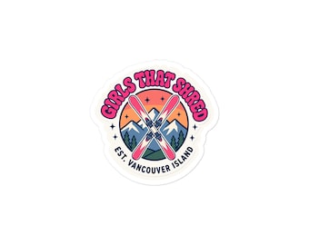 Pegatina Girls That Shred Crossed Skis / Troquelado Pink Sunset Island / Cedarswell
