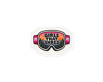 Pegatina Girls That Shred Goggles Sunset / Texto negro troquelado / Cedarswell