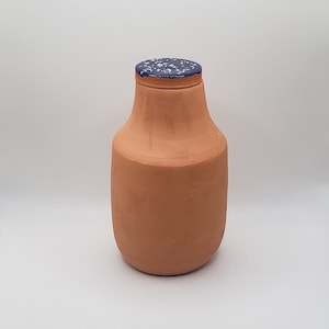 12oz - Small Olla ~ Handmade Terracotta Garden Irrigation Oya with Lid ~ Self Watering Small Size