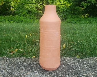 Tall Olla Medium Size ~ Handmade Terracotta Garden Irrigation Oya with Lid ~ Self Watering