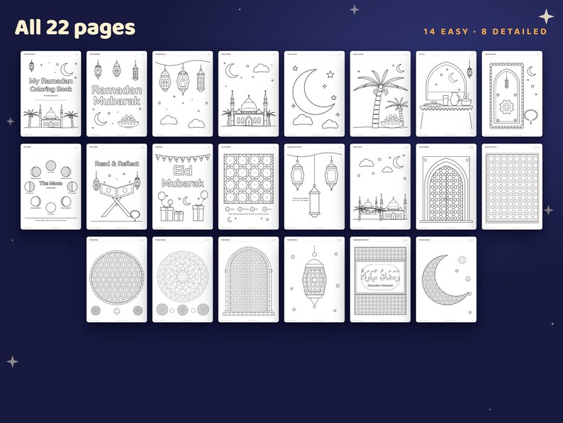 Printable Ramadan Pattern Ramadan Coloring Pages for Kids and Adults, Islamic Coloring Book ...
