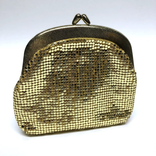 Gold Glomesh Style Small Evening Purse Pouch Fashion Accessory by Danielle of Canada Made in Hong Kong