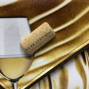 Kent Stetson Designer Clutch Purse Wine Champagne Design 3D Cork Signed Fashion Accessory image 4