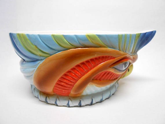 STEVE CRANE ASSOCIATES Bird Bowl Mug Hypnotic Chicken Luau Kon 