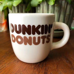 Dunkin Donuts koffiemok - Vintage restaurantartikelen - Rego E997-41 U - vintage bruin logo jaren 70