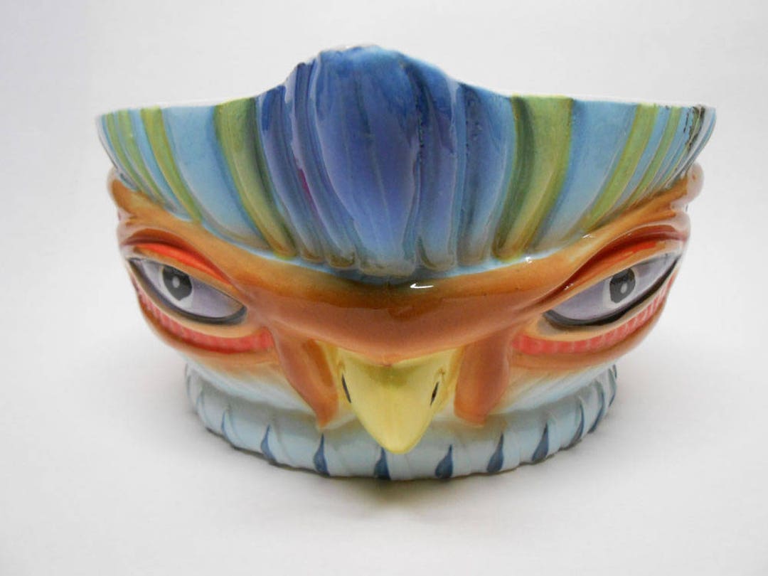 STEVE CRANE ASSOCIATES Bird Bowl Mug Hypnotic Chicken Luau Kon 
