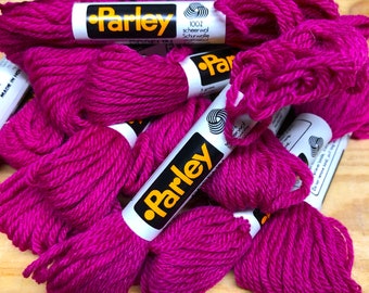 Scheerwol strengen - Veel 18 roze Parley Gobelin strengen #564 - Vintage Tapestry Needlepoint