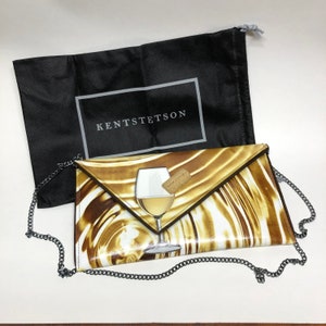Kent Stetson Designer Clutch Purse Wine Champagne Design 3D Cork Signed Fashion Accessory image 1