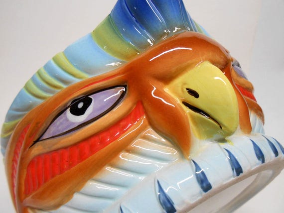 STEVE CRANE ASSOCIATES Bird Bowl Mug Hypnotic Chicken Luau Kon 