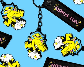 I Tooted *Not Sorry* Key Chain with Woven Label