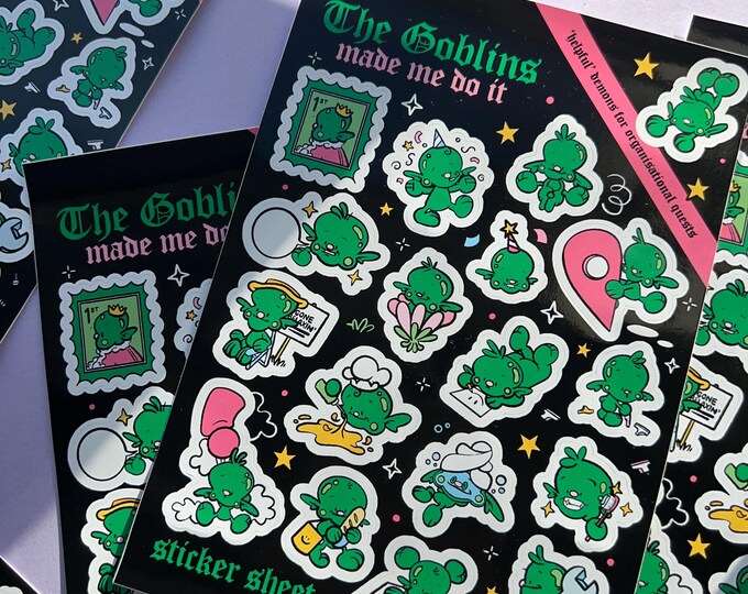 The Goblins Made Me Do It A5 Vinyl Sticker Sheet