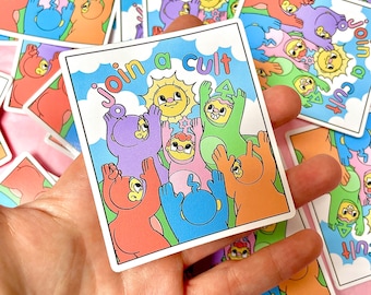 Join A Cult Vinyl Sticker