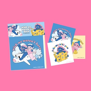 Ensemble de 3 cartes postales J'aurais aimé ne pas être là