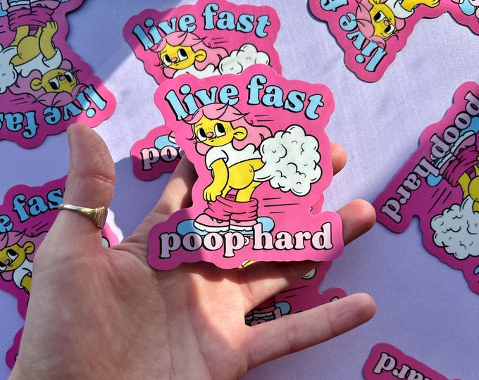 Live Fast Poop Hard Magnet