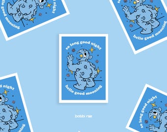 Good Mooning A4 Art Print