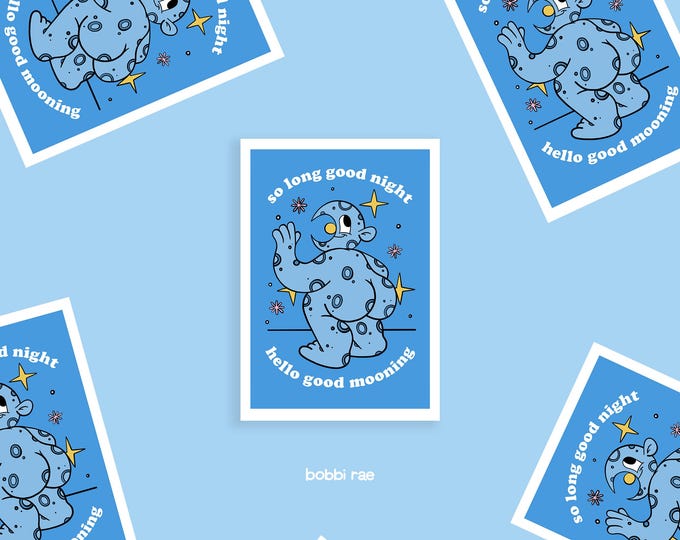 Good Mooning A4 Art Print