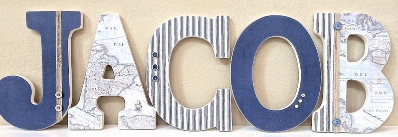 Nautical Nursery Decor Baby Boy Nursery Wall Letters for | Etsy