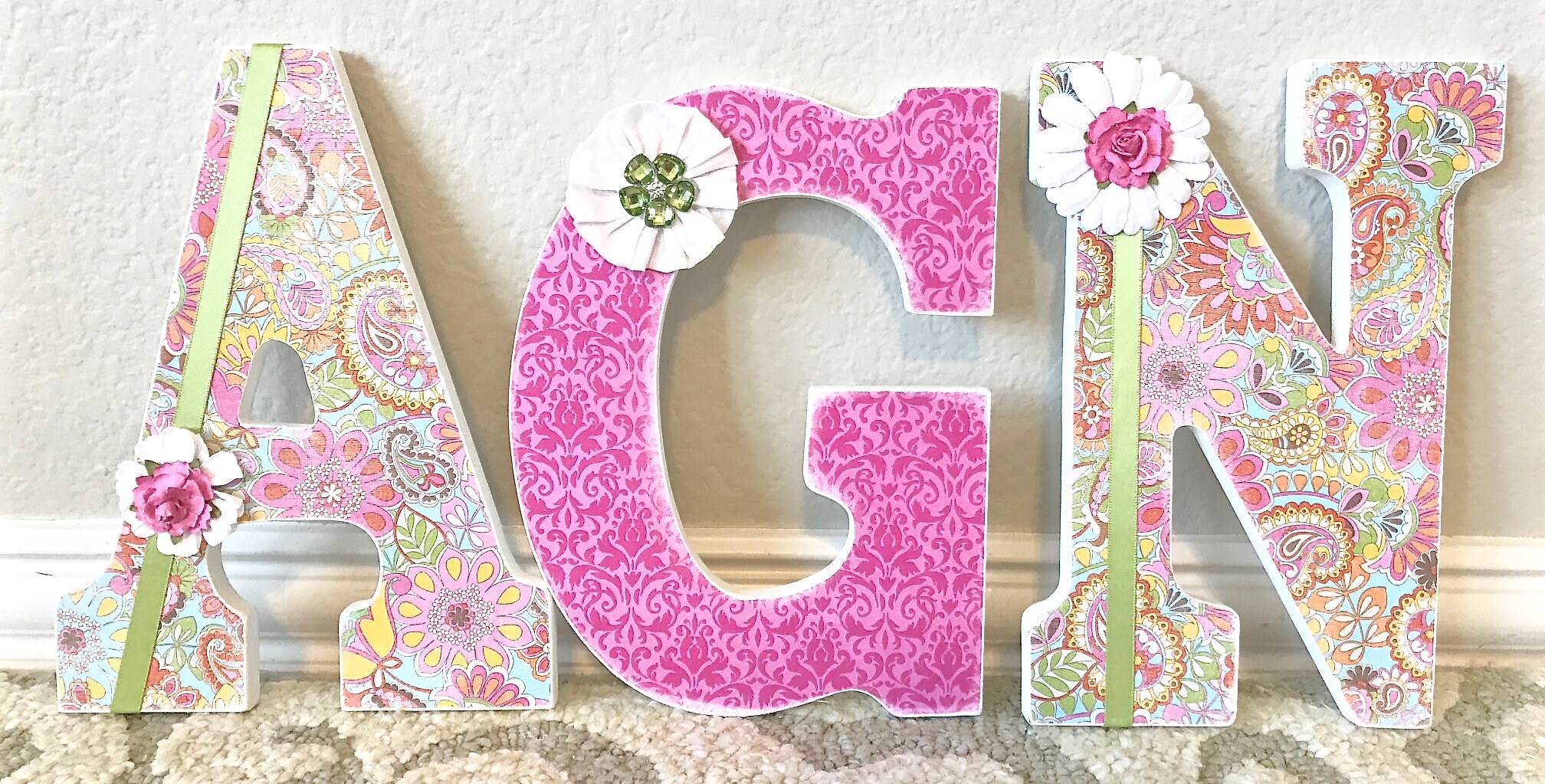 Custom Nursery Letters Baby Name Girl Nursery Decor Wooden