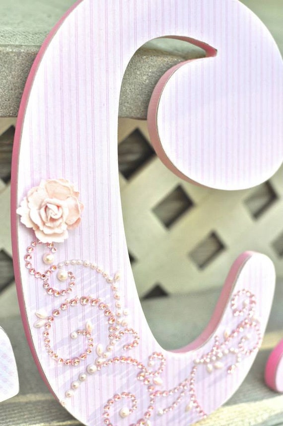 Custom Nursery Letters Baby Name Girl Nursery Decor Wooden Etsy