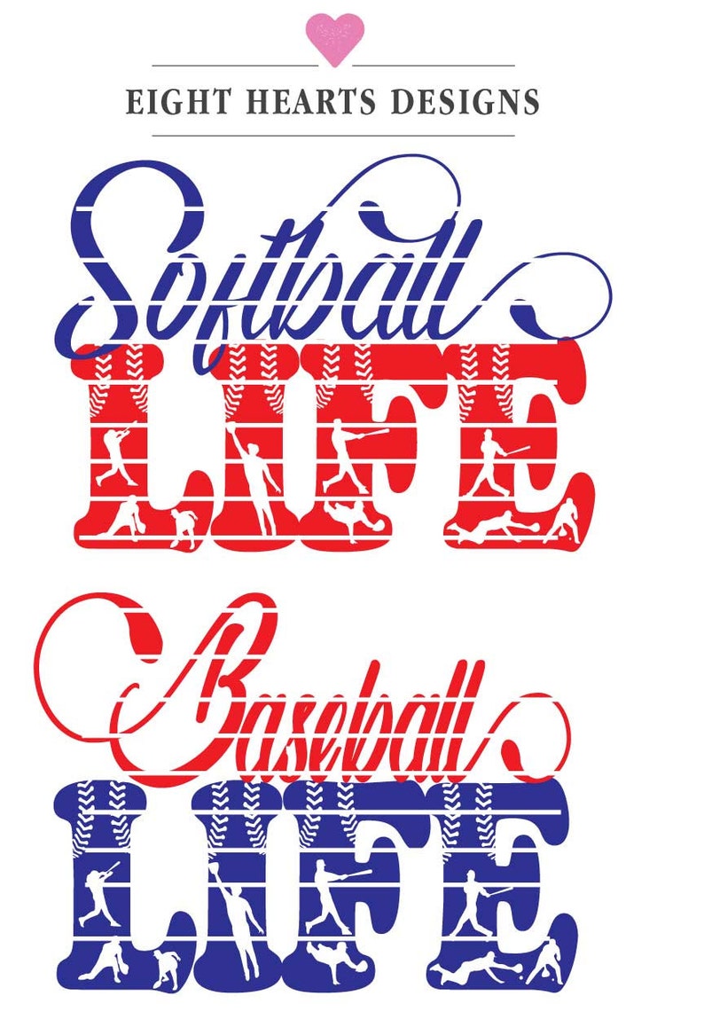 LIFE Baseball & Softball Life SVG Cut Design File Tshirts ...