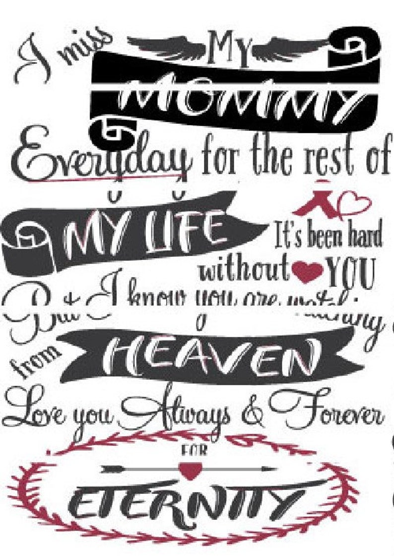 Download SVG I Miss My Mom 9 Design Pack Memorial Saying of those ...