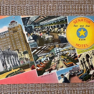 Atlantic City NJ Postcard | Senator Hotel | Tichnor Linen Paper | 1930s