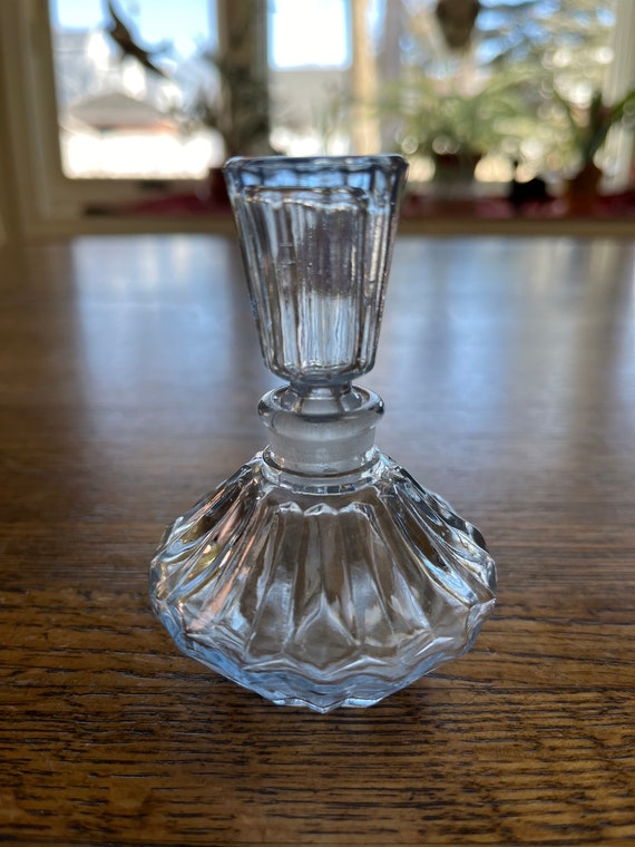 Light Blue Cut Glass Perfume Bottle