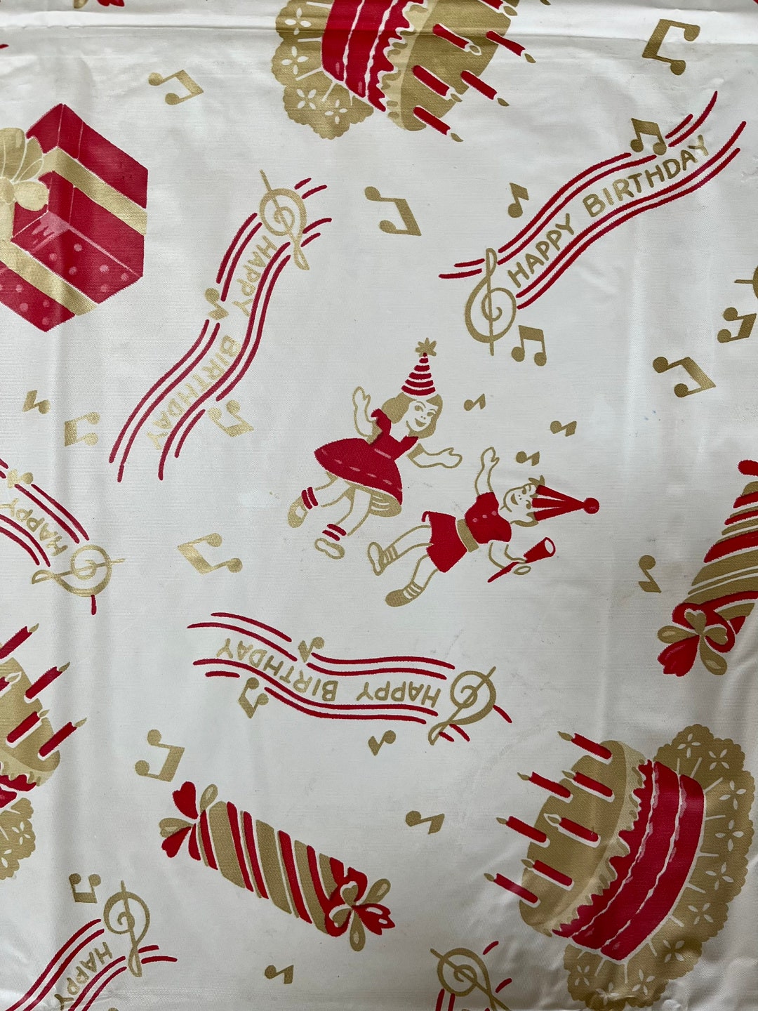 Vintage Retro Happy Birthday Tablecloth Vinyl Table Cover Etsy