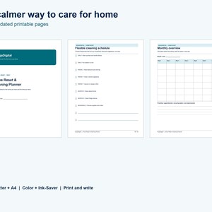 Home Reset & Cleaning Planner Printable, 30-Page Household Checklist, US Letter and A4
