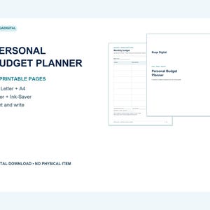 Printable Budget Planner for Variable Income, 30-Page Finance Organizer, US Letter and A4