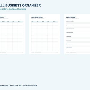 Small Business Planner Printable PDF, 32-Page Organizer, US Letter and A4 afbeelding 5