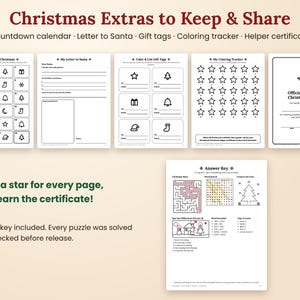 Christmas Coloring Book for Kids, Printable Woodland Animal Coloring Pages and Activity Book image 4