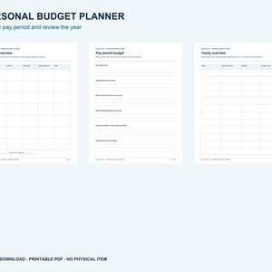 Printable Budget Planner for Variable Income, 30-Page Finance Organizer, US Letter and A4 image 4