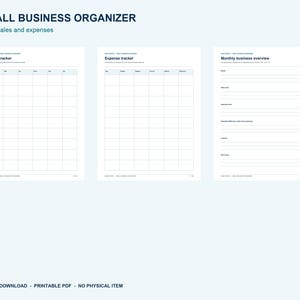 Small Business Planner Printable PDF, 32-Page Organizer, US Letter and A4 afbeelding 4