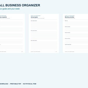 Small Business Planner Printable PDF, 32-Page Organizer, US Letter and A4 afbeelding 3