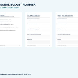 Printable Budget Planner for Variable Income, 30-Page Finance Organizer, US Letter and A4 image 2