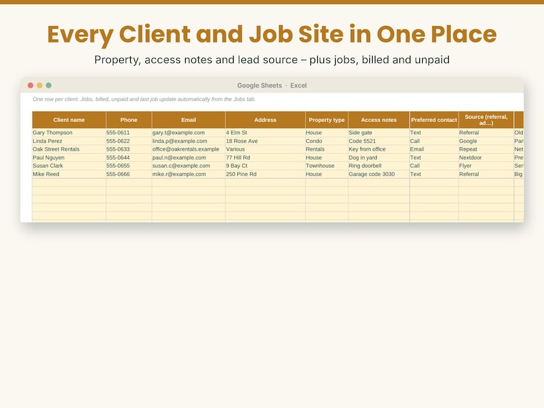 Handyman Business Tracker | Contractor Job Log, Client and Invoice ...