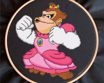 Patrón de punto de cruz Princesa Kong