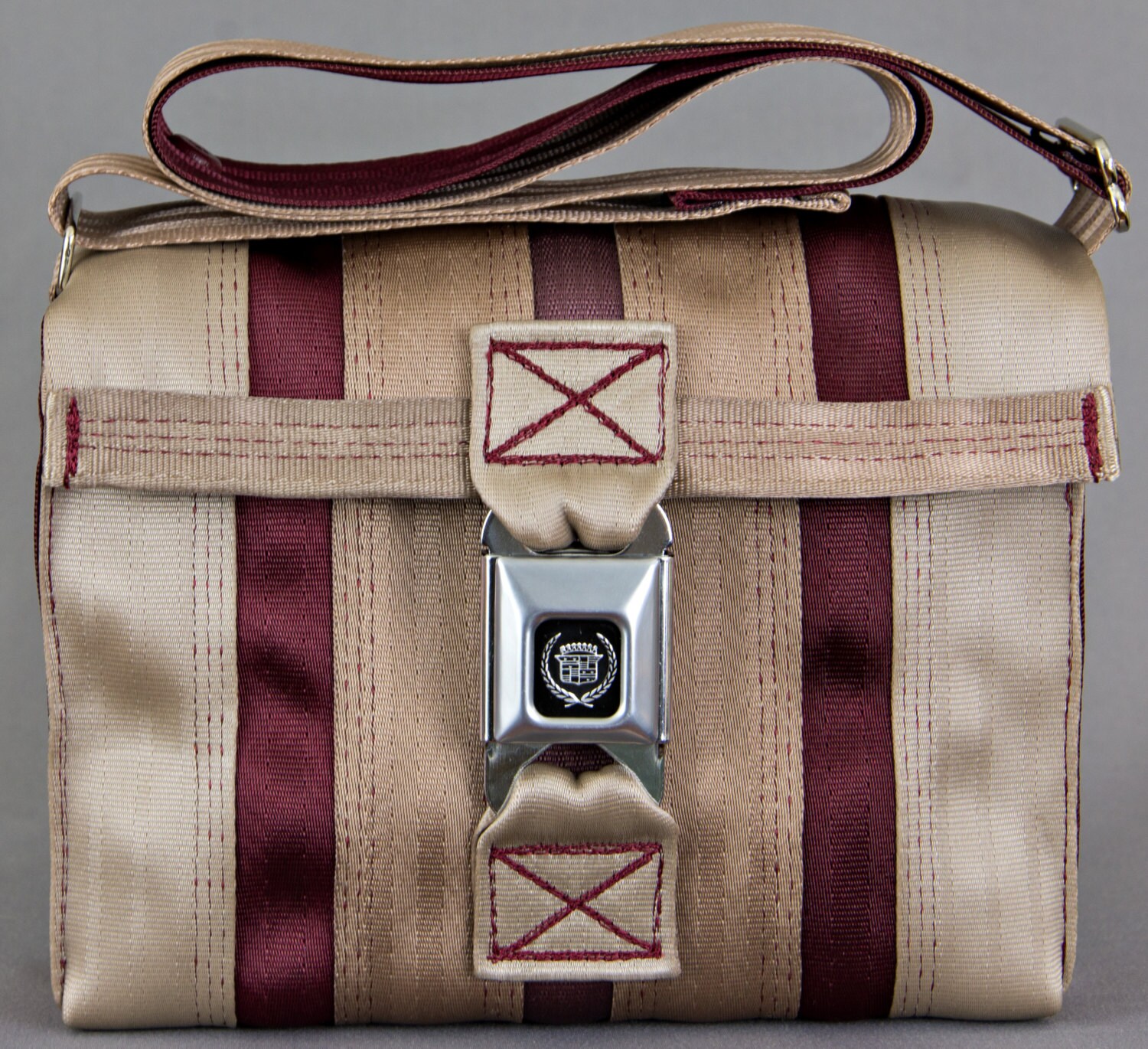 Seatbelt Purse Seatbelt Bag Beige and Red Seat Belt Bag Gifts Etsy